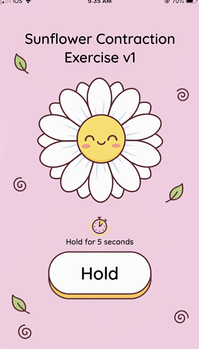 Kegel exercise flower animation